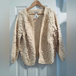 NWT Cream Heart Sweater